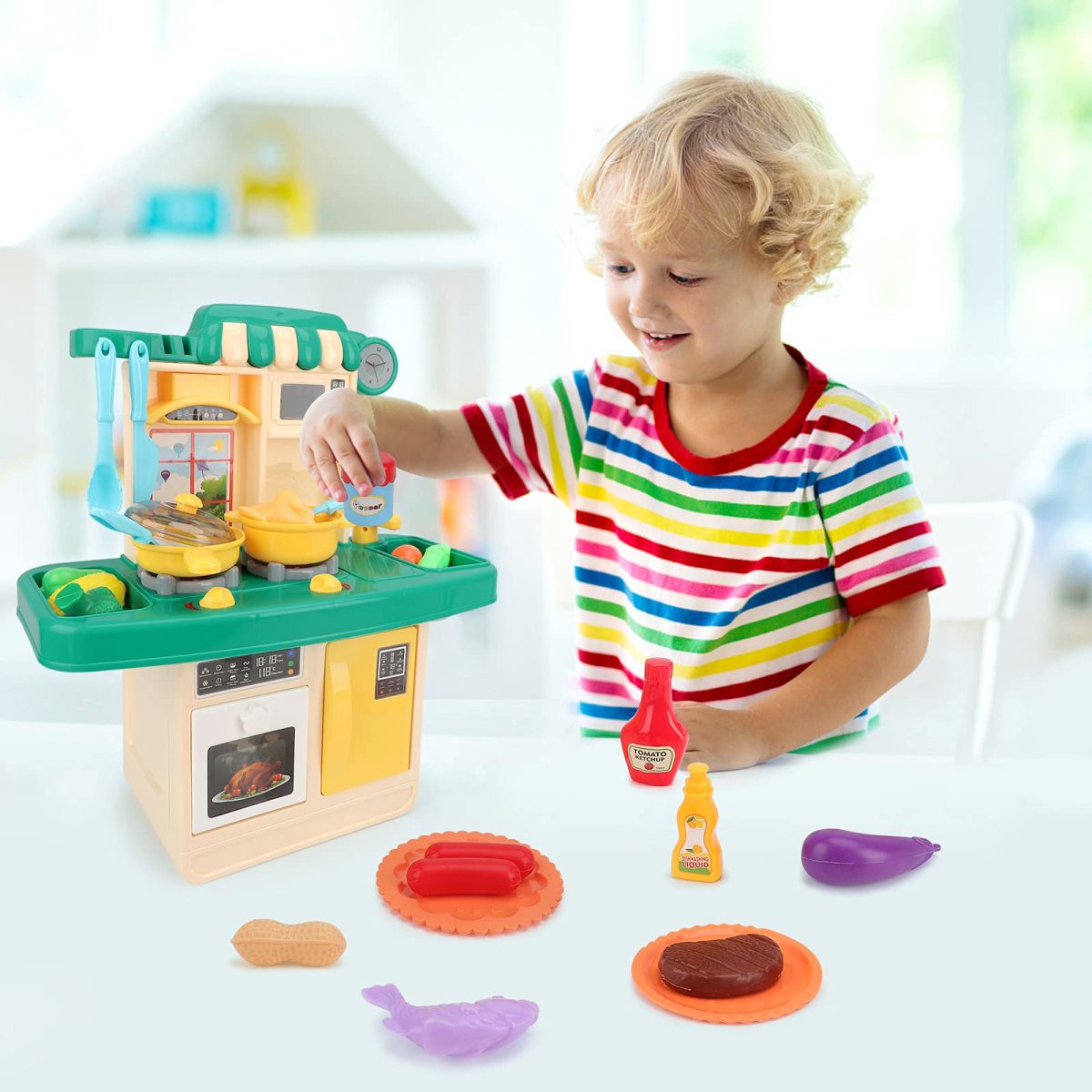Export Quality Toys 23Pcs Kid Juguetes De Ninas Realistic Sounds Lights Running Water Role Play Kitchen Set Kitchen Toys - Image 13