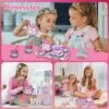 Toy Distributor China Kitchen Toys Pretend Play Preschool Metal Afternoon Tea Food Card Toy Tea Party Set for Girl - Image 26