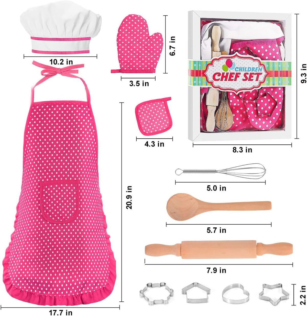 Large Volume Toy Orders 11 Pieces Baby Children Coton Apron Kitchen Cake Baking Cooking Tools Kitchen Toys - Image 4