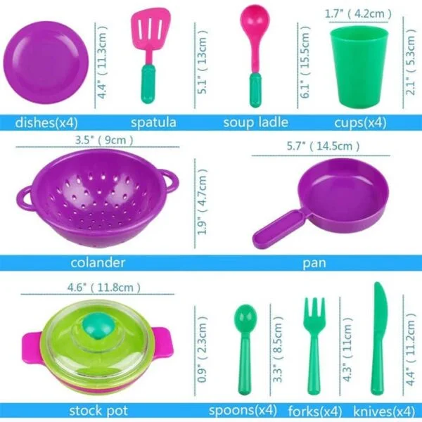 Bulk Pricing Toys 28 Pieces Lightweight plastic Durable Easy Clean Educational Kids Kitchen Set Toy Accessories For Children Learning - Image 12