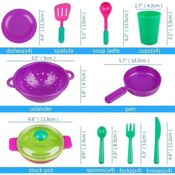 Bulk Pricing Toys 28 Pieces Lightweight plastic Durable Easy Clean Educational Kids Kitchen Set Toy Accessories For Children Learning - Image 10