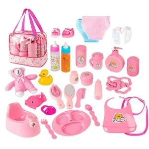 30 Piece Baby Doll Care Accessories Pretend Play Set Toy - Image 13