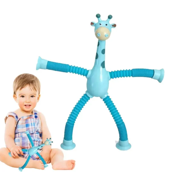 OEM Toy Manufacturer Novel Puzzle Luminous Cartoon Giraffe Retractable Suction Cup Variety Shapes Educational Decompression Pop Fidget Toy - Image 2