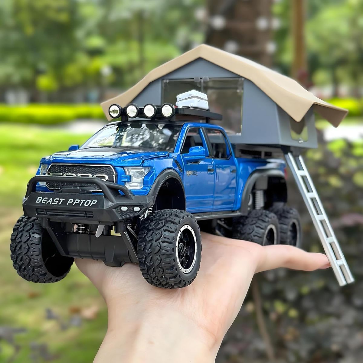 Toy Exporter China 1:24 Raptor F150 Big Wheel Alloy Diecast Car Model with Sound Light Pull Back Car Toys - Image 16