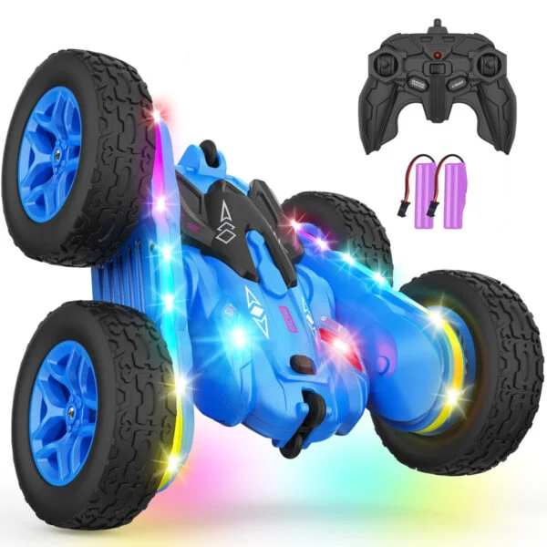 China Toy Distributor 4WD Remote Control Toy Stunt Car 3 Colors Rc Stunt Car Rotation 360 Remote Control Car with Strip Lights - Image 3