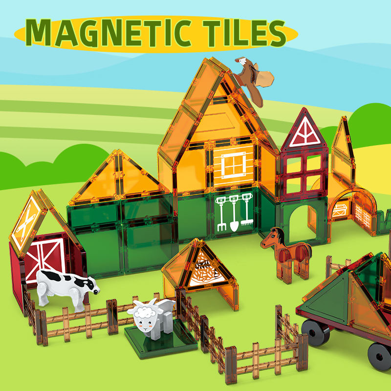 China Toy Factory 26Pcs Farm Series 7.5cm Magnetic Tiles Fun and Educational Magnetic Blocks - Image 4