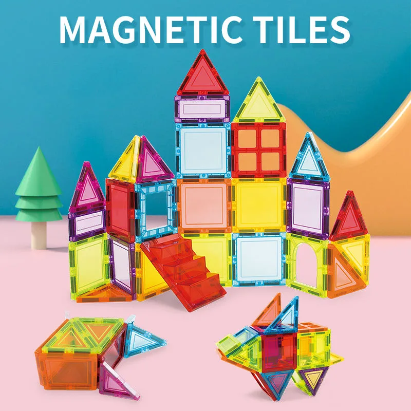 Toy Manufacturer China Toddler Kids Educational Toys 3D DIY Magnet Blocks Set Clear Magnetic Building Block Tiles For Children - Image 5
