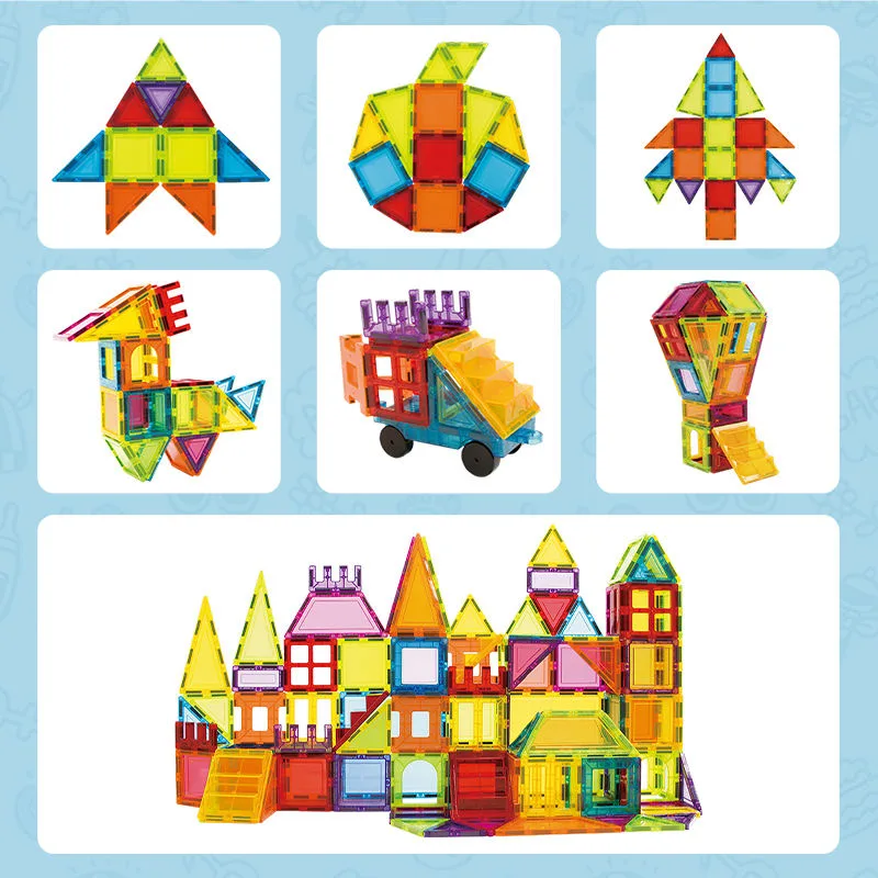 Toy Manufacturer China Toddler Kids Educational Toys 3D DIY Magnet Blocks Set Clear Magnetic Building Block Tiles For Children - Image 14