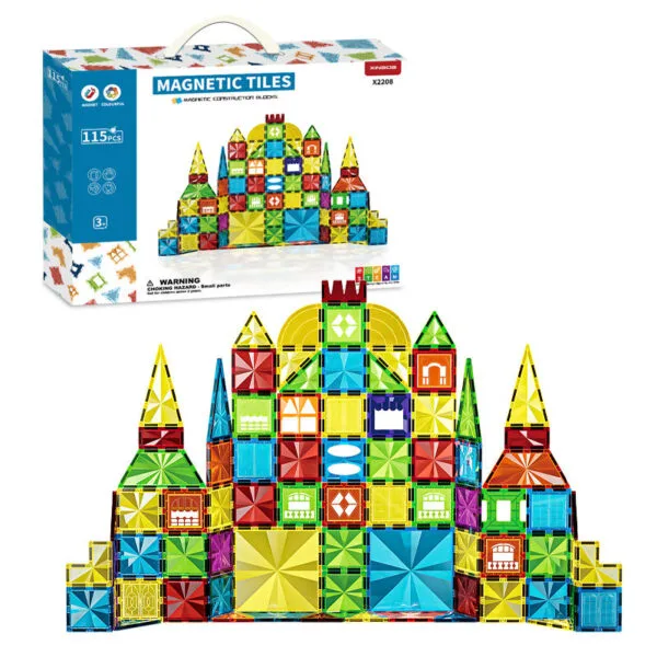 OEM Toys China 3D Construction Magnet Building Block Sets Educational DIY Plastic Tiles ABS Magnetic Tiles - Image 3