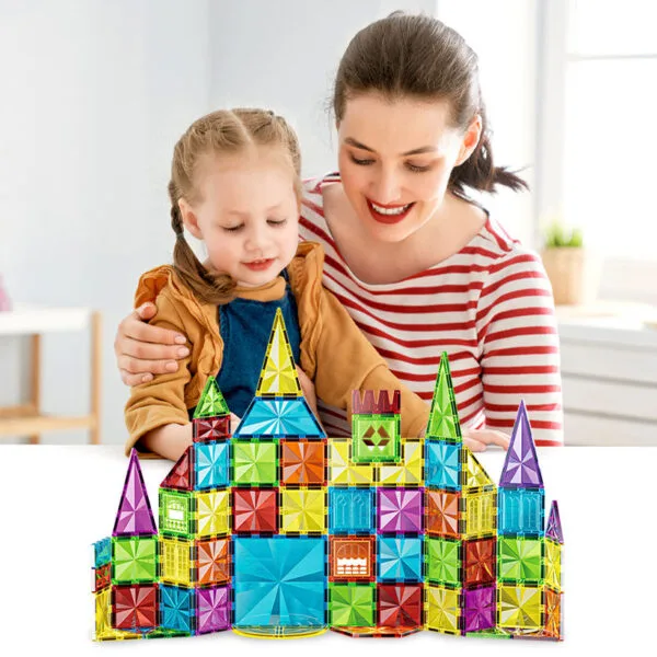 OEM Toys China 3D Construction Magnet Building Block Sets Educational DIY Plastic Tiles ABS Magnetic Tiles - Image 9