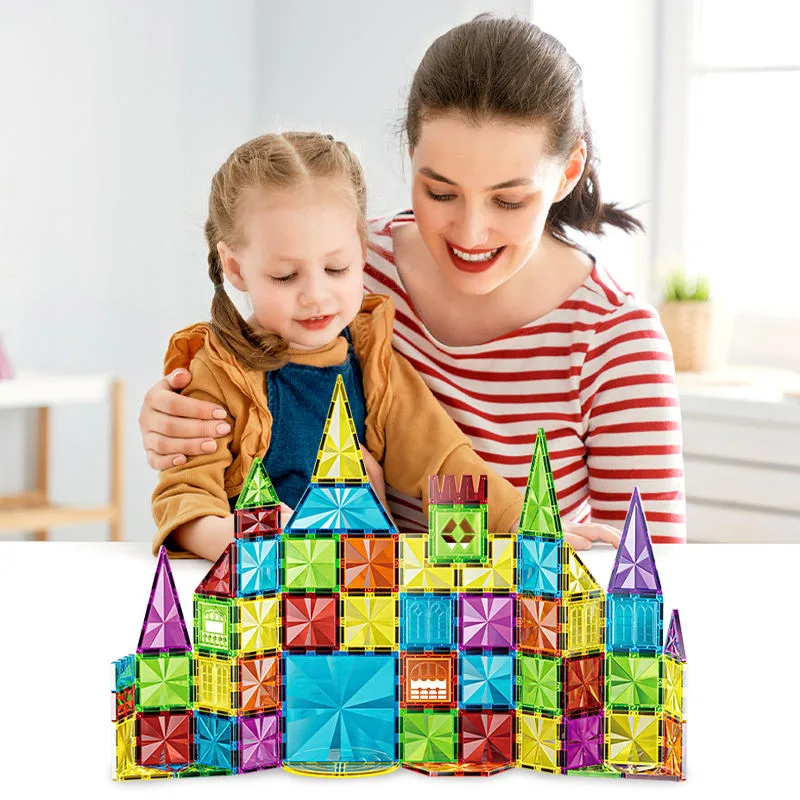 OEM Toys China 3D Construction Magnet Building Block Sets Educational DIY Plastic Tiles ABS Magnetic Tiles - Image 8