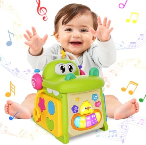 Baby Early Educational Toys Multi-functional Crocodile Polyhedron Seven-sided Drum Story Machine Xube for Baby Toy - Image 2