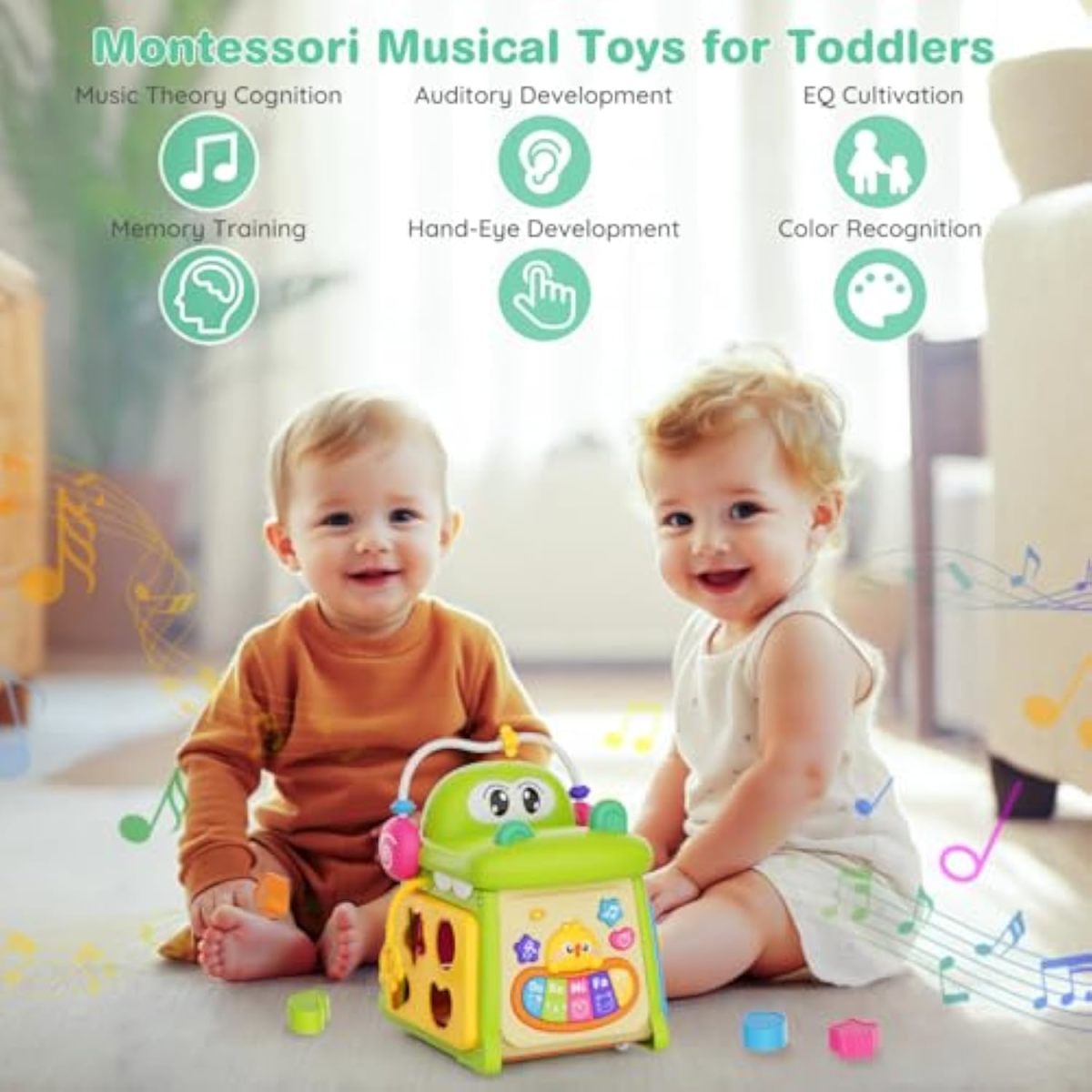 Baby Early Educational Toys Multi-functional Crocodile Polyhedron Seven-sided Drum Story Machine Xube for Baby Toy - Image 3