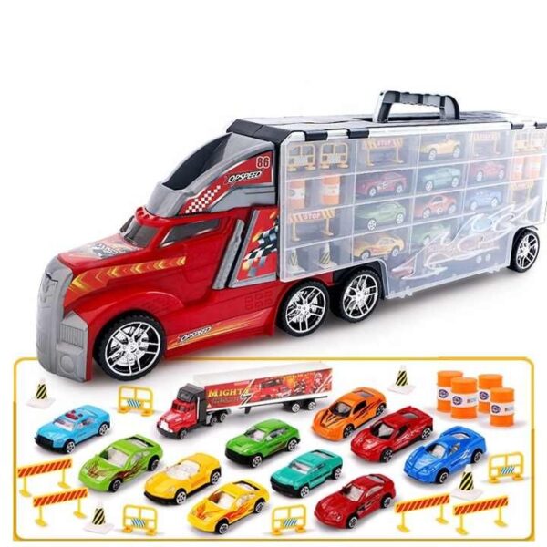 Toy Distributor China Construction Die Cast Metal Alloy Small Car Diecast Carrier Friction Vehicles Toy Truck - Image 2