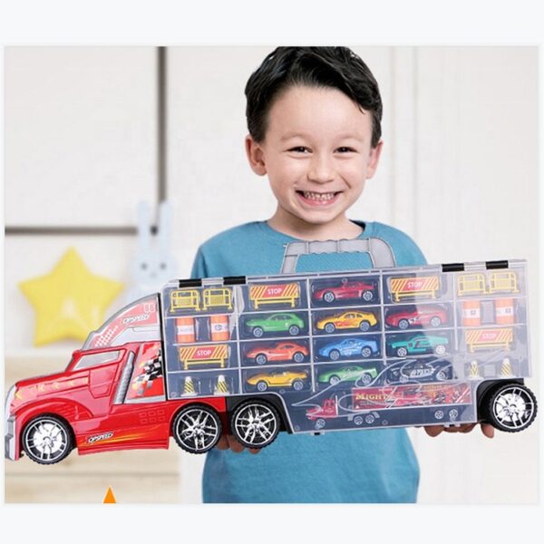 Toy Distributor China Construction Die Cast Metal Alloy Small Car Diecast Carrier Friction Vehicles Toy Truck - Image 4