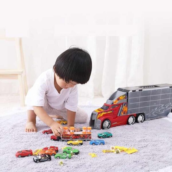 Toy Distributor China Construction Die Cast Metal Alloy Small Car Diecast Carrier Friction Vehicles Toy Truck - Image 8