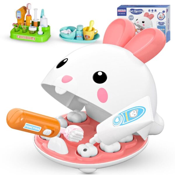 Custom Toy Manufacturer Children Pretend Play Juguetes De Doctor Plastic Pet Dentist Rabbit Play Doctor Toy Set for Kids - Image 2