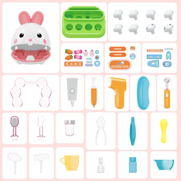 Custom Toy Manufacturer Children Pretend Play Juguetes De Doctor Plastic Pet Dentist Rabbit Play Doctor Toy Set for Kids - Image 6