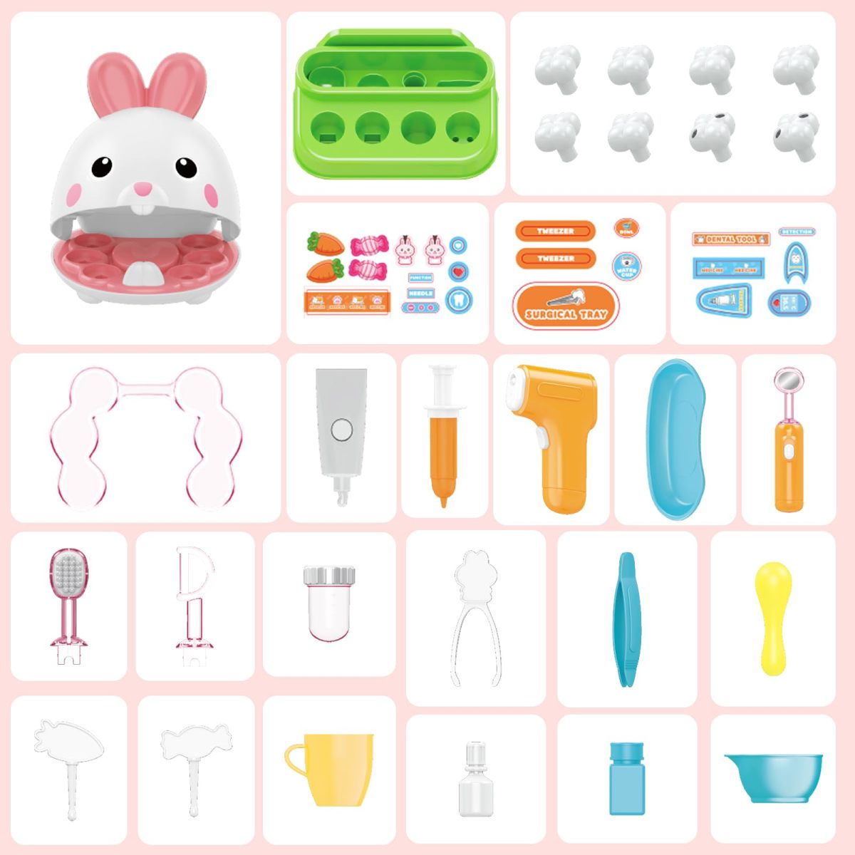 Custom Toy Manufacturer Children Pretend Play Juguetes De Doctor Plastic Pet Dentist Rabbit Play Doctor Toy Set for Kids - Image 5