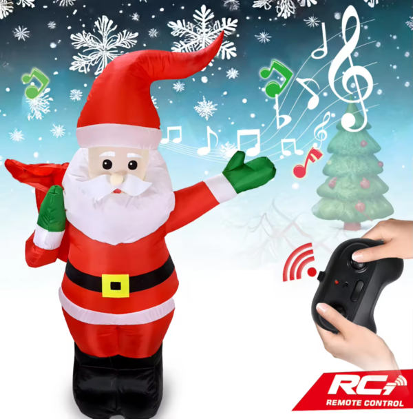 Toy Wholesaler China 113CM Remote Control Musical Moving Large 360 Degree Rotation Christmas Inflatable Santa Claus Toys - Image 2