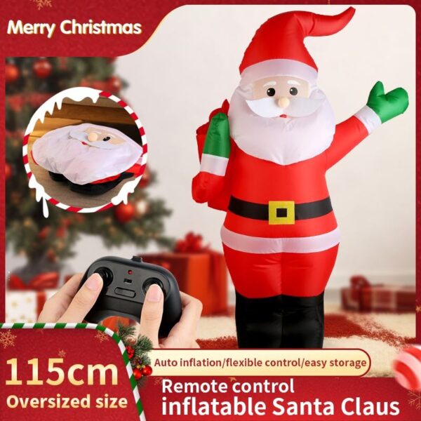 Toy Wholesaler China 113CM Remote Control Musical Moving Large 360 Degree Rotation Christmas Inflatable Santa Claus Toys - Image 9