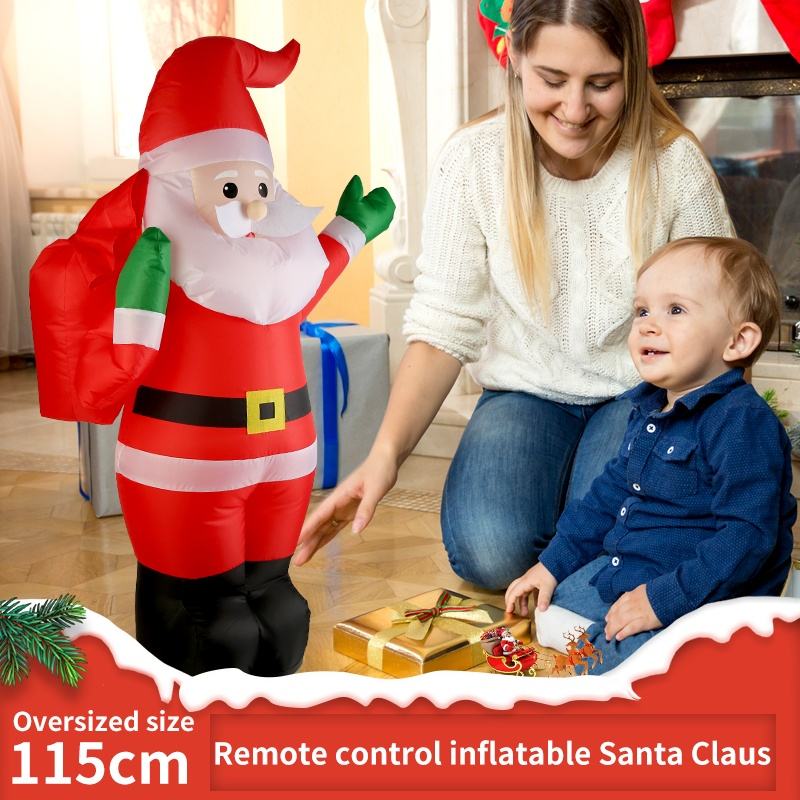 Toy Wholesaler China 113CM Remote Control Musical Moving Large 360 Degree Rotation Christmas Inflatable Santa Claus Toys - Image 10