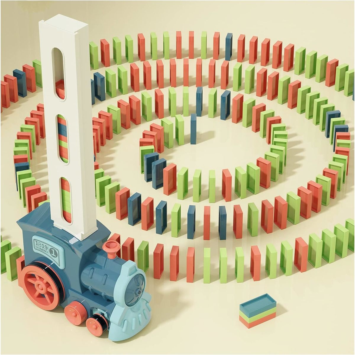 Custom Kids Games Electric Automatic Dominoes Stacking Creative Game Jouet Domino Train Toy Set - Image 3