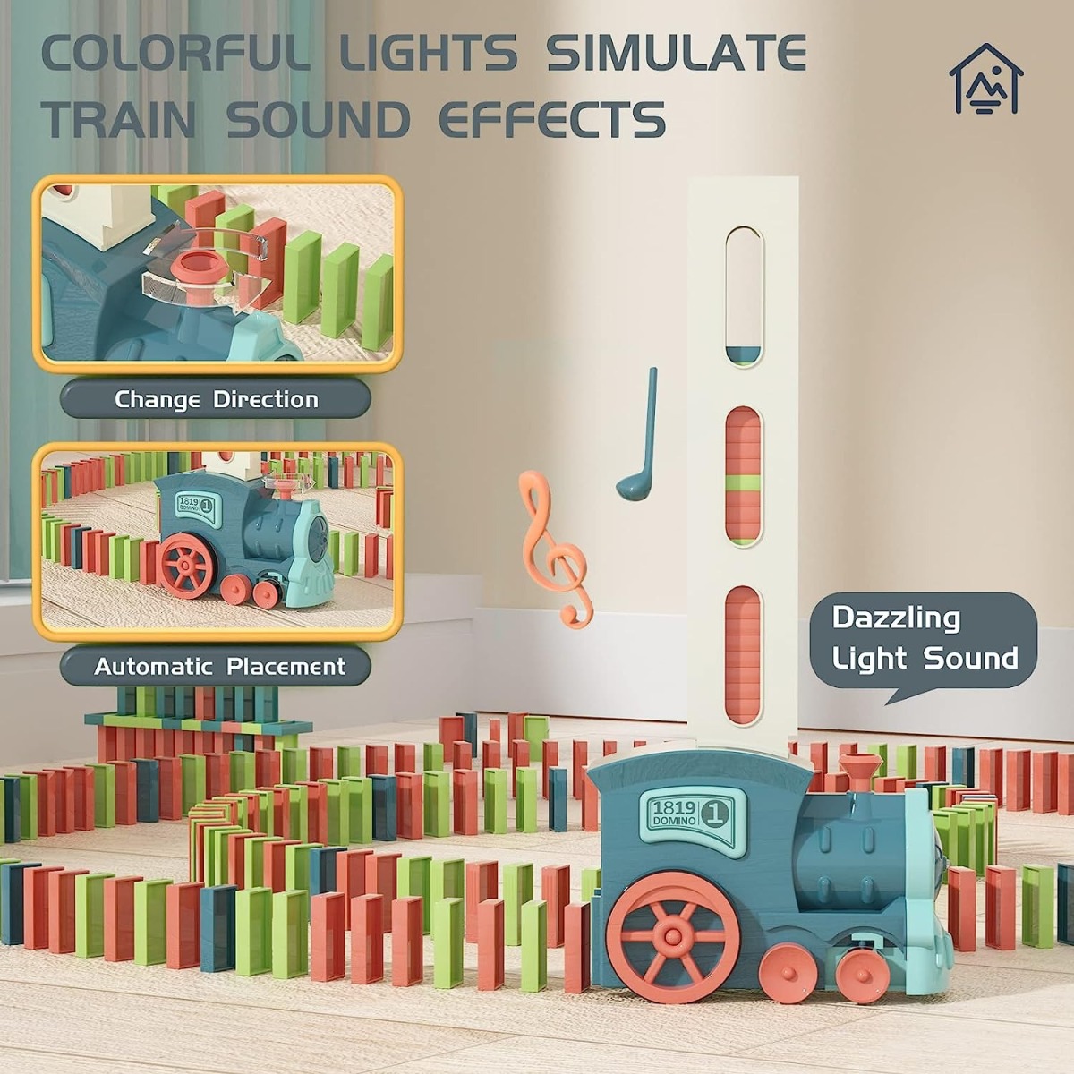Custom Kids Games Electric Automatic Dominoes Stacking Creative Game Jouet Domino Train Toy Set - Image 5