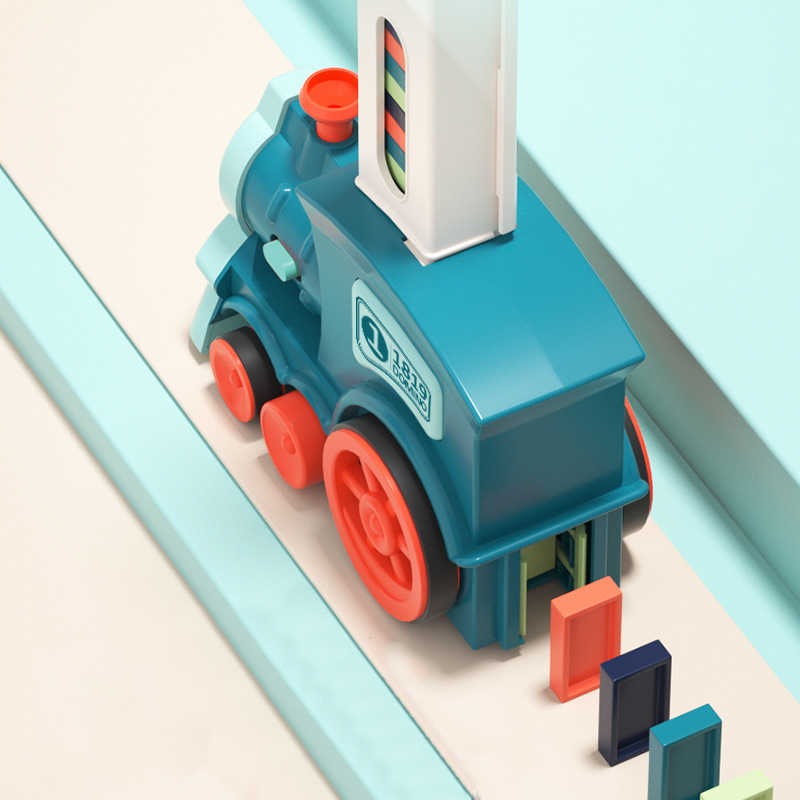 Custom Kids Games Electric Automatic Dominoes Stacking Creative Game Jouet Domino Train Toy Set - Image 9