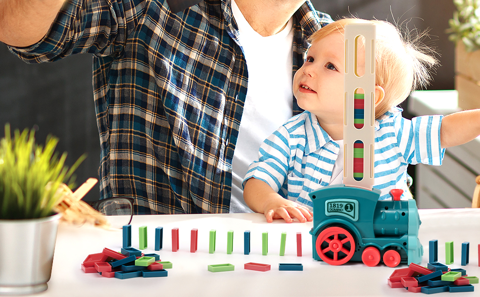 Custom Kids Games Electric Automatic Dominoes Stacking Creative Game Jouet Domino Train Toy Set - Image 11