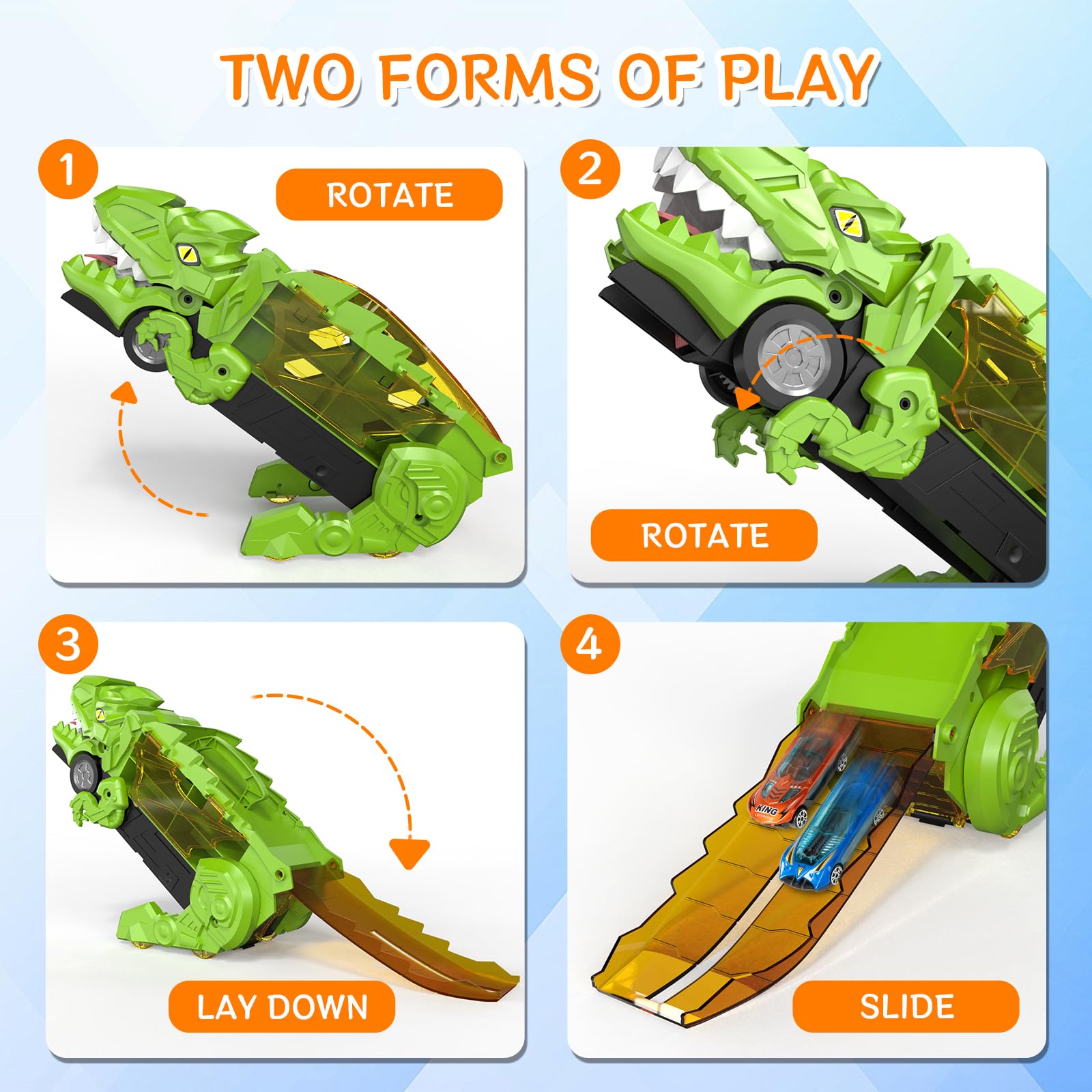 Wholesale Dinosaur Eating Cars Toy Truck Transport Carrier Car Dinosaur Truck Friction Toy Vehicle for Kids - Image 3