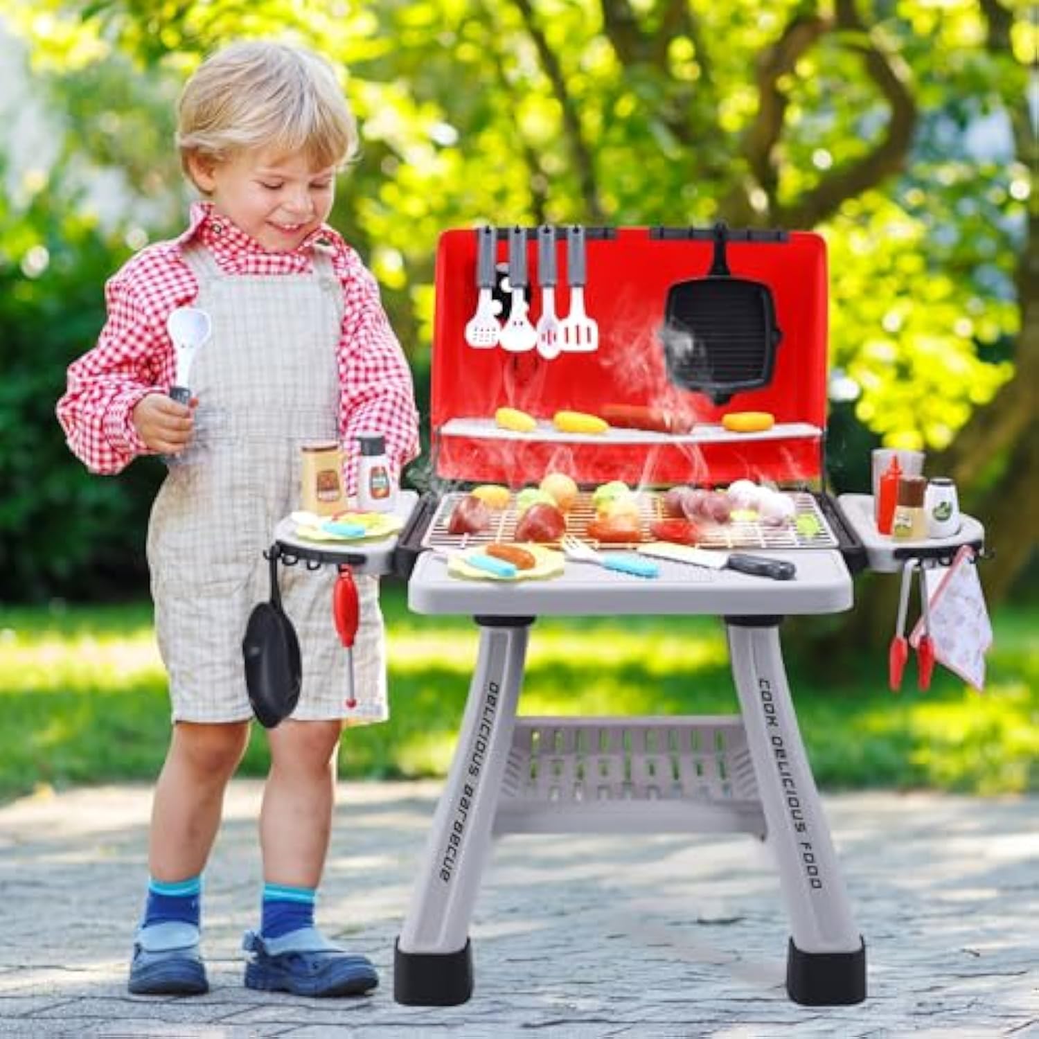 OEM Toys China Girl Toy Kitchen Set Barbecue Grill Toy Electric Cooking Games Furnace Play set Bbq Kitchen Toy - Image 3