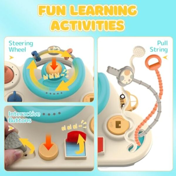 Educational Multi-functional Baby Sensory Toys Kids Busy Board Steering Wheel Gaming Montessori Toys - Image 4