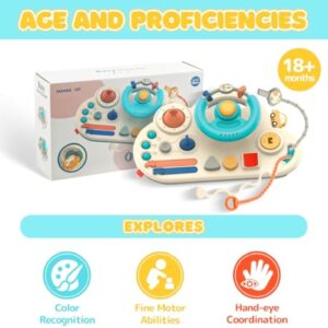 Educational Multi-functional Baby Sensory Toys Kids Busy Board Steering Wheel Gaming Montessori Toys - Image 17