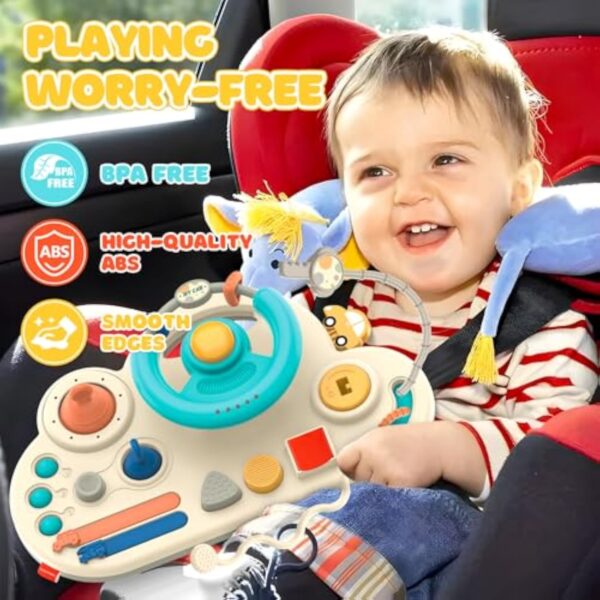 Educational Multi-functional Baby Sensory Toys Kids Busy Board Steering Wheel Gaming Montessori Toys - Image 12
