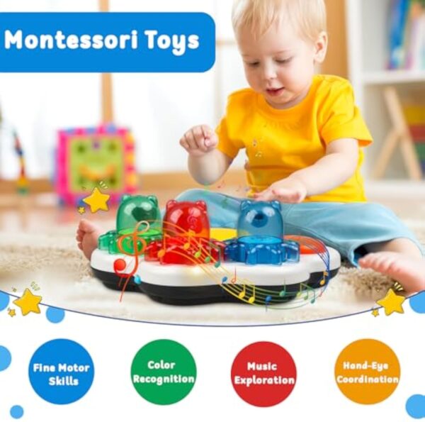 OEM Toys China Drum Toy Infant Early Education Musical Instrument Electric Baby Musical Light Up Toys Drum Gear - Image 4