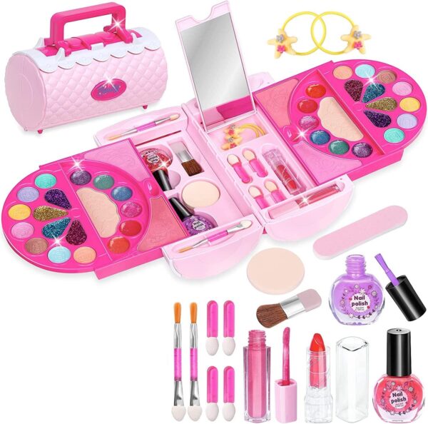 Girl Toys Children’s Beauty Fashion Play Girls DIY Make Up Game Kit Case Kids Cosmetics Kids Makeup Set - Image 2