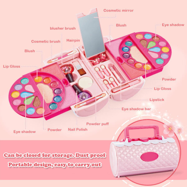 Girl Toys Children’s Beauty Fashion Play Girls DIY Make Up Game Kit Case Kids Cosmetics Kids Makeup Set - Image 6