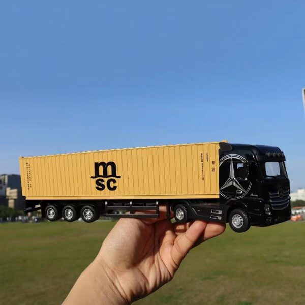 Toy Cars 1:50 Alloy Truck Model Removable Engineering Transport Container Lorry Vehicle Pull Back Toy with Light Sound - Image 4
