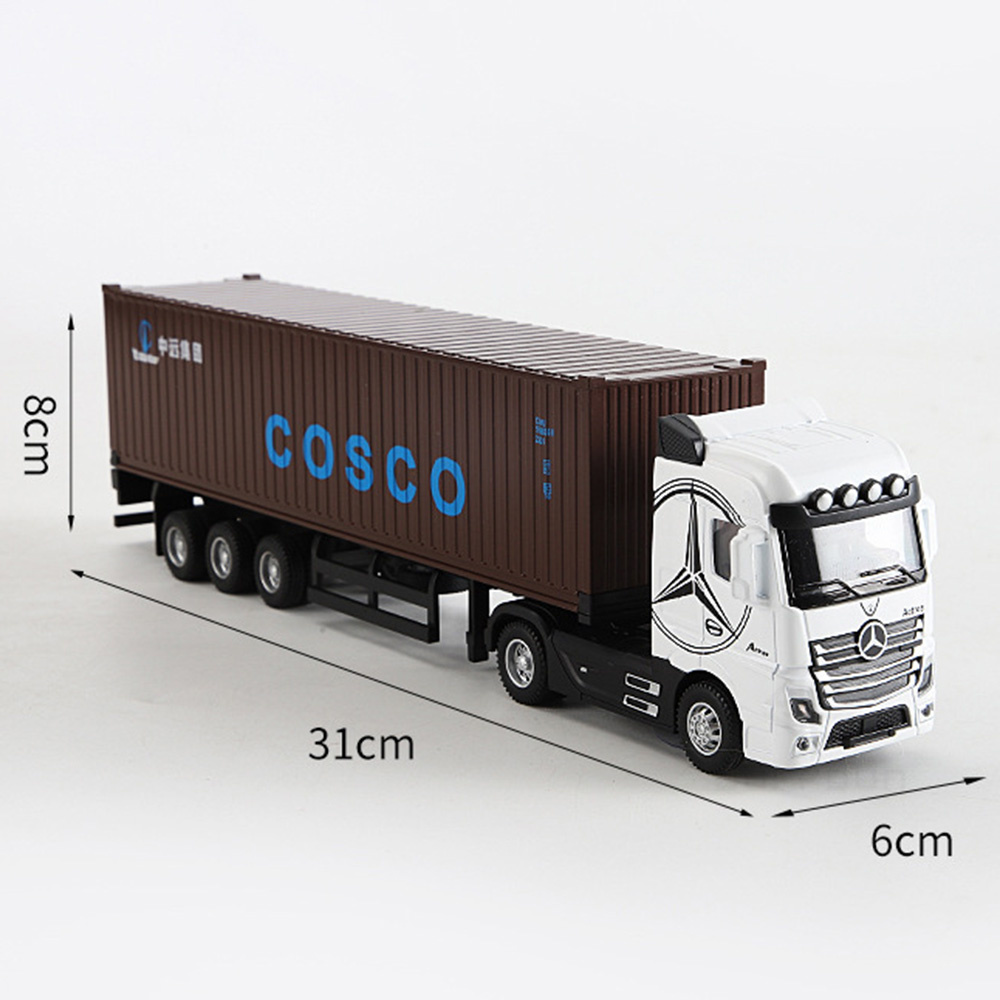 Toy Cars 1:50 Alloy Truck Model Removable Engineering Transport Container Lorry Vehicle Pull Back Toy with Light Sound - Image 9