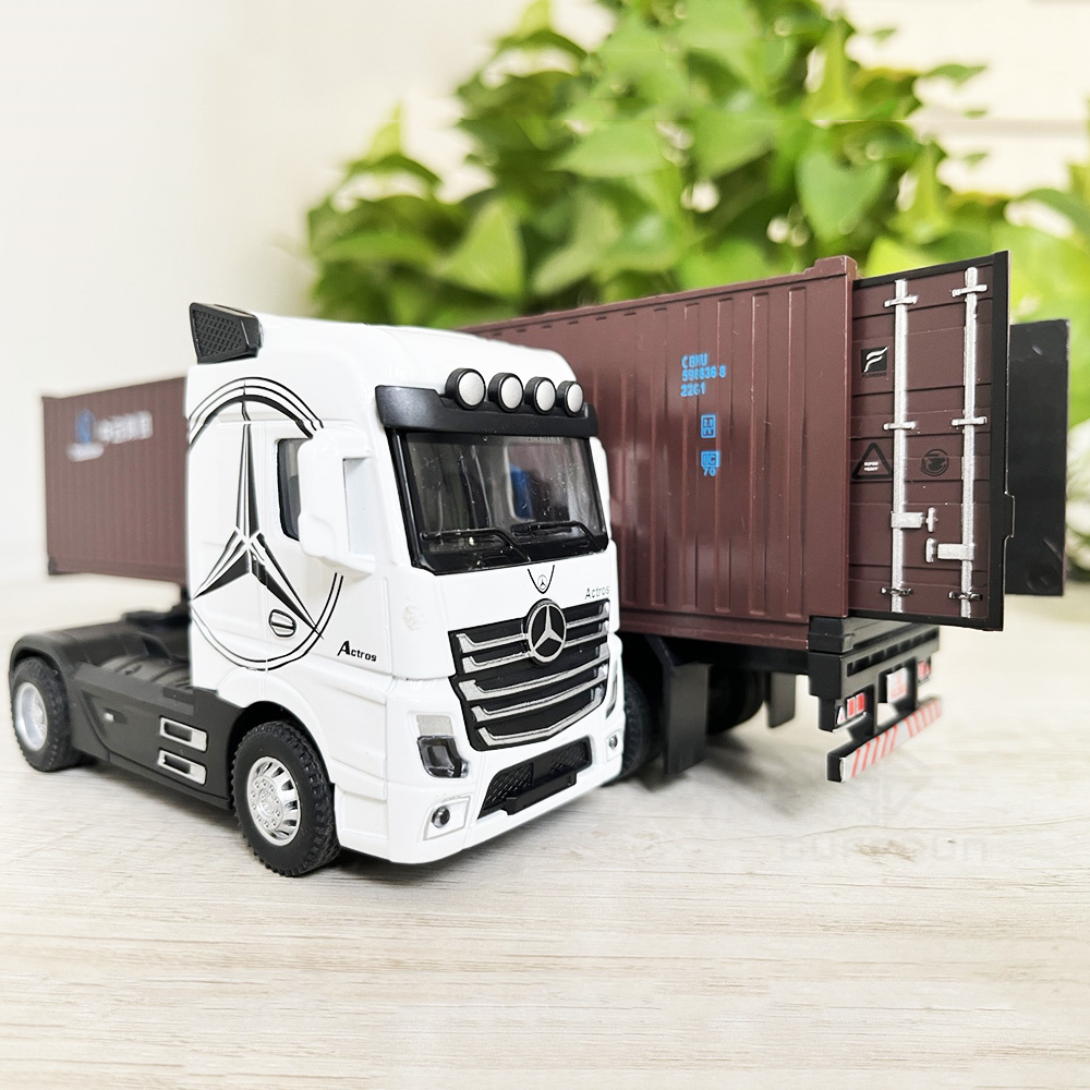 Toy Cars 1:50 Alloy Truck Model Removable Engineering Transport Container Lorry Vehicle Pull Back Toy with Light Sound - Image 11