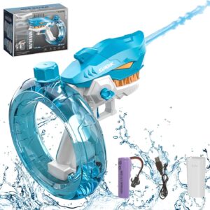 Kids Outdoor Toys Cool Shark Shape Adult Water Gun Electric Water Gun Up to 32 ft Long Range Automatic Water Gun for Kids - Image 13