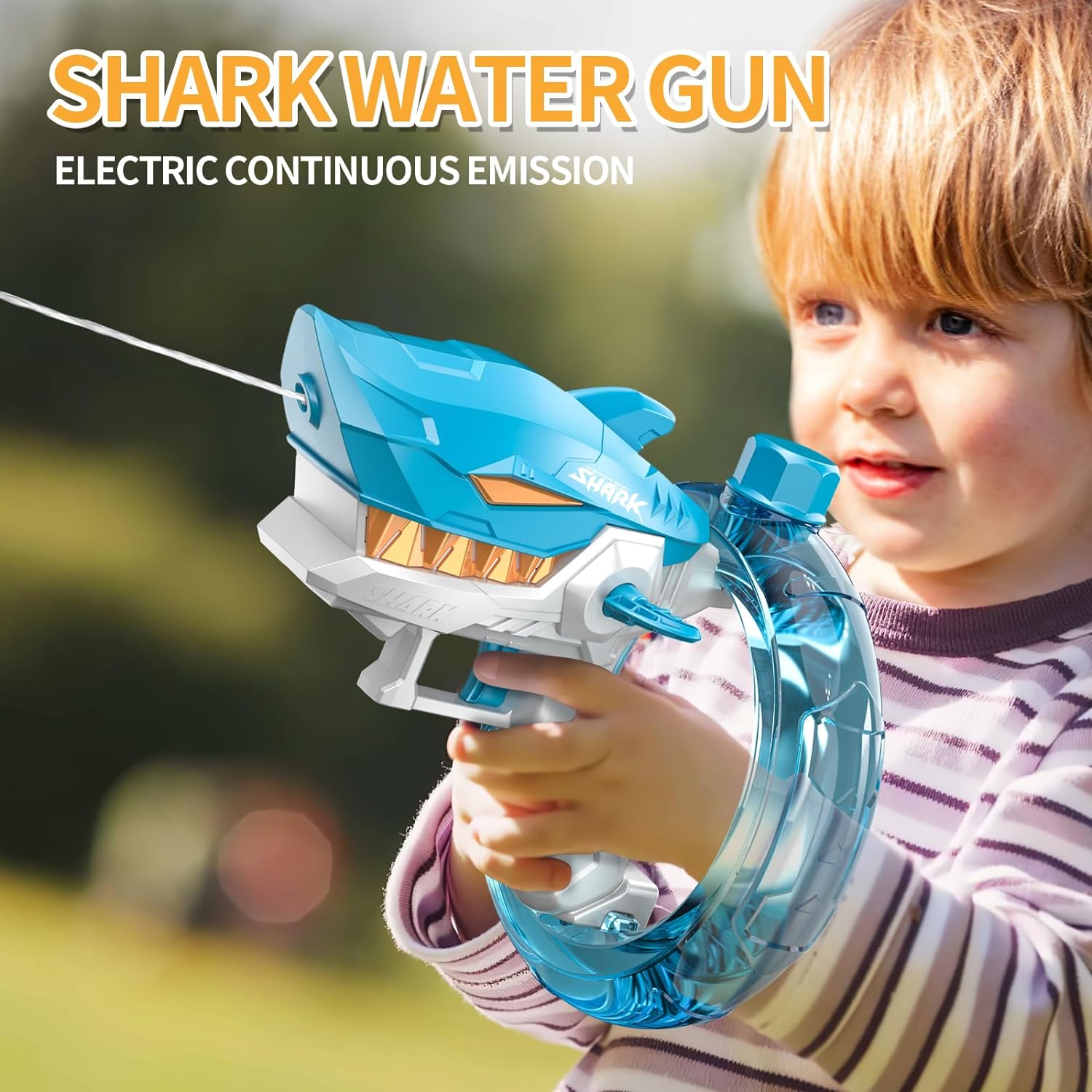 Kids Outdoor Toys Cool Shark Shape Adult Water Gun Electric Water Gun Up to 32 ft Long Range Automatic Water Gun for Kids - Image 9