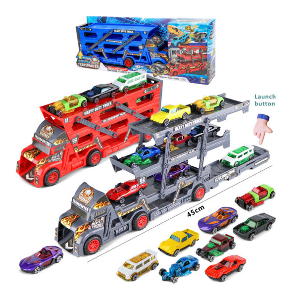 Toy Cars Hot Sell Metal Diecast Model Cars Freewheel Truck Set 8 Pcs Semi Trailer Truck Carrier Truck - Image 4