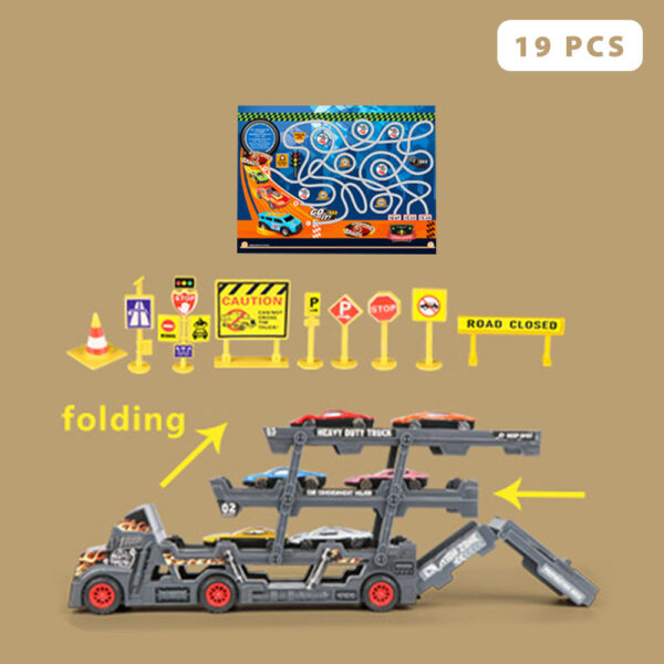 Toy Cars Hot Sell Metal Diecast Model Cars Freewheel Truck Set 8 Pcs Semi Trailer Truck Carrier Truck - Image 8