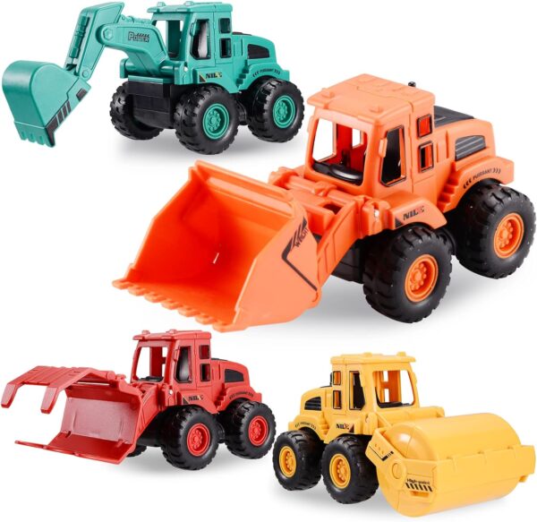 Toy Cars Colorful 4 Pack Friction Powered Construction Truck Toys Vehicles Construction Toys - Image 2