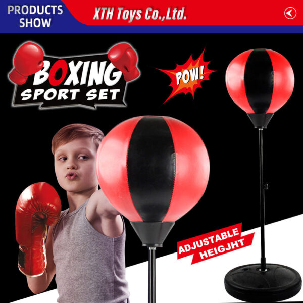 High Quality Kids Outdoor Sport Toys Adjustable Kid Punching Bag Included Boxing Sport Toys Gloves Free Standing Punching Ball - Image 4