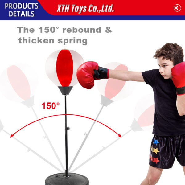 High Quality Kids Outdoor Sport Toys Adjustable Kid Punching Bag Included Boxing Sport Toys Gloves Free Standing Punching Ball - Image 6