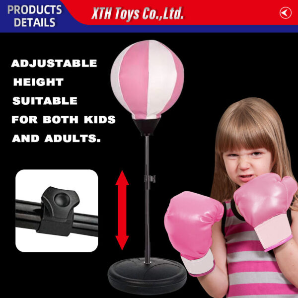 High Quality Kids Outdoor Sport Toys Adjustable Kid Punching Bag Included Boxing Sport Toys Gloves Free Standing Punching Ball - Image 8