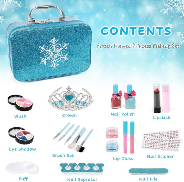 Girl Toys Real Washable Kids Lip Gloss Mini Nail Makeup Kit Makeup Set Toy for Girl - Image 6